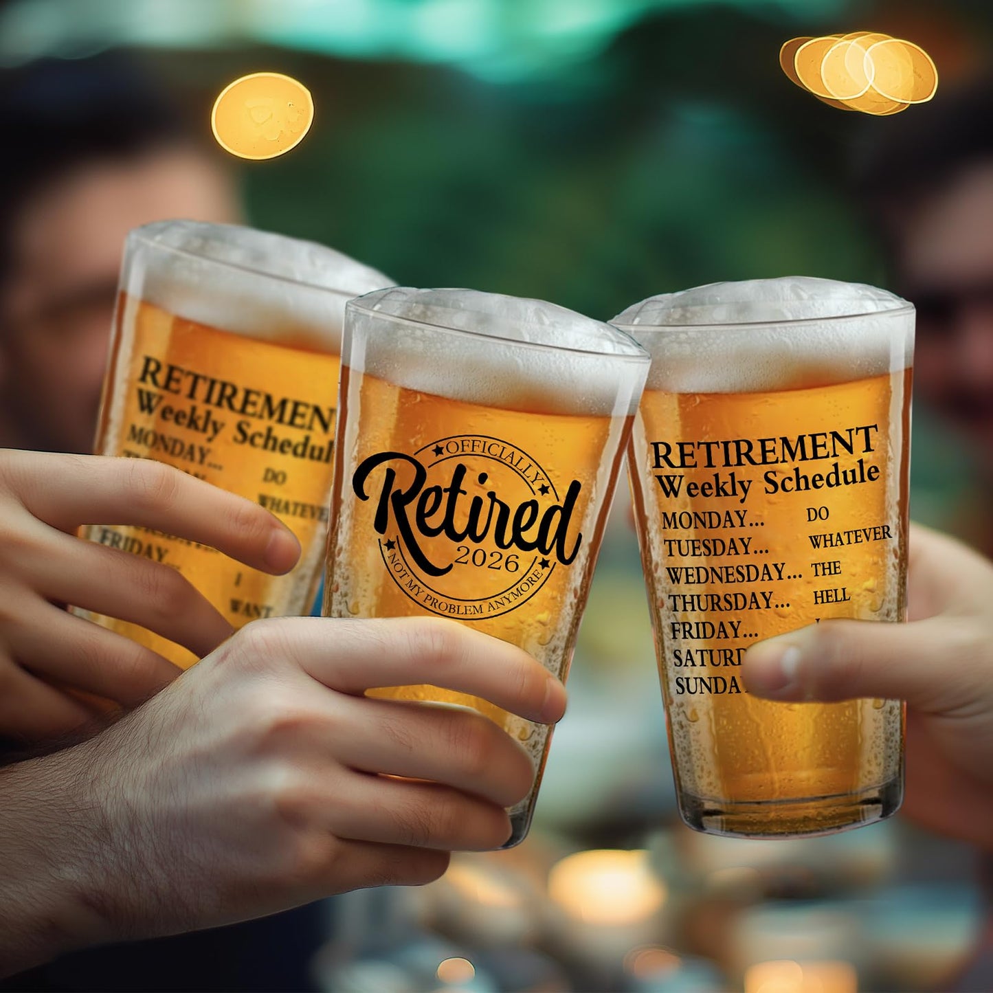 Retirement Gifts for Men 2026 - Retirement Beer Glass with Stone Coasters, Bottle Opener, Funny Beer Glass Unique Gift For Dad, Grandpa, Friends, Family