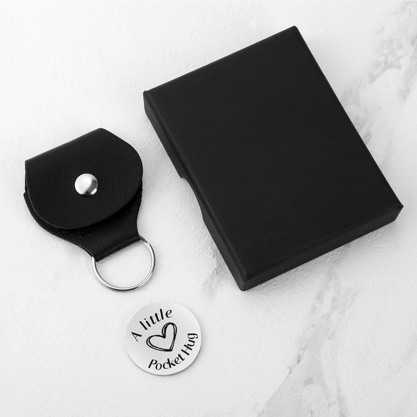 Teniinet Pocket Hug Token Keychain for Men Him, Funny Boyfriend Gifts From Girlfriend, Long-distance Couple Gifts for Husband From Wife Christmas Birthday Valentine