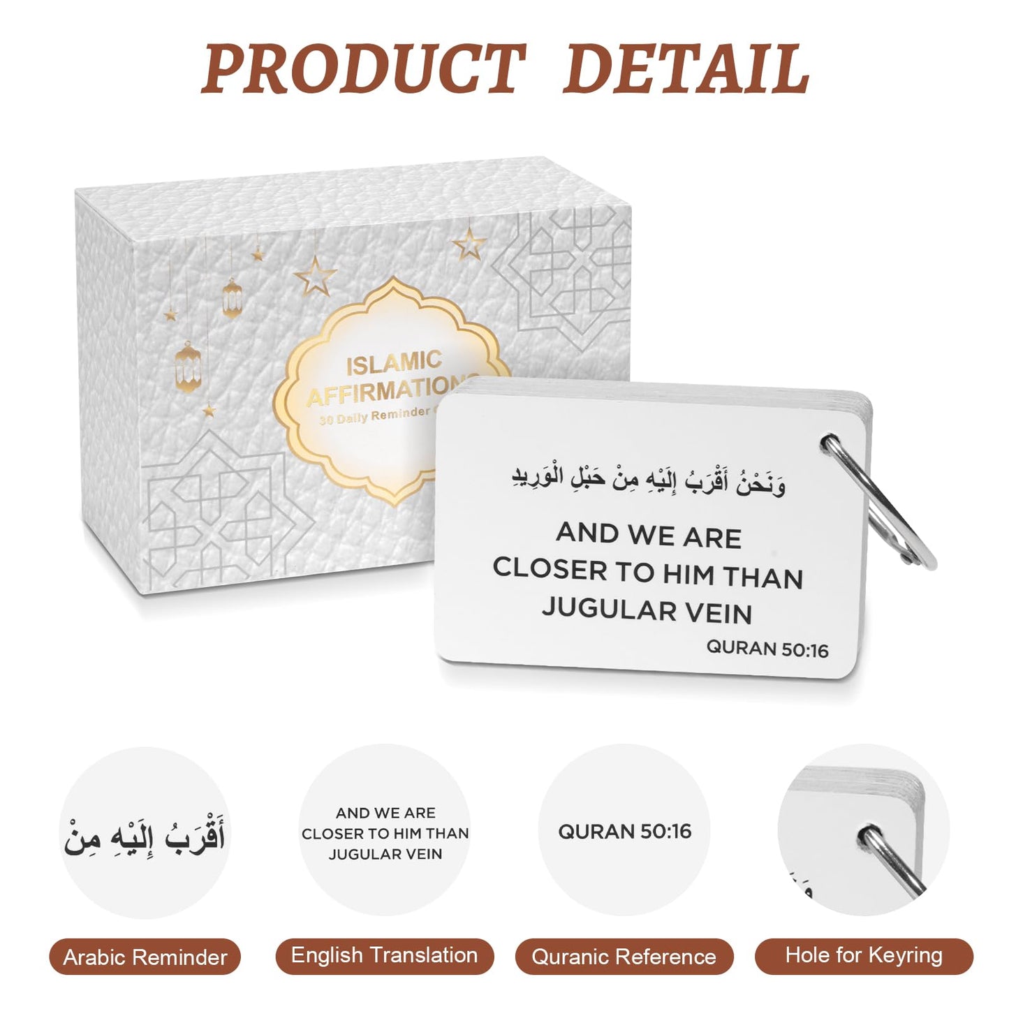 Ramadan Gifts, Islamic Decor 30 Daily Reminders Cards with Quranic Verses, Muslim Islamic Gifts for Men Women, Ramadan Decorations for Home, Eid Gift (quranic)