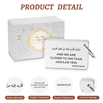 Ramadan Gifts, Islamic Decor 30 Daily Reminders Cards with Quranic Verses, Muslim Islamic Gifts for Men Women, Ramadan Decorations for Home, Eid Gift (quranic)
