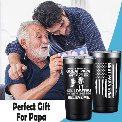 Grifarny Papa Gifts - Fathers Day Gift for Papa's - Papaw Christmas Gifts from Grandkids - You Are a Really Really Great Papa Tumbler Cup 20oz