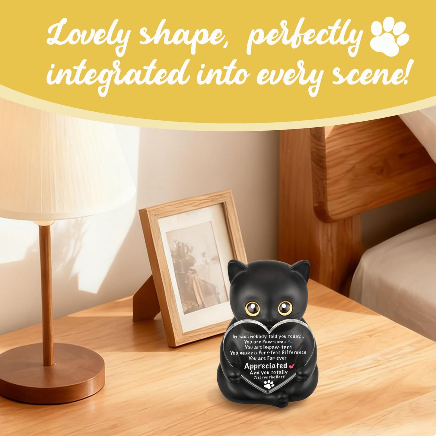 FOUGSTA Appreciation Gift for Cat Lovers, Encouraging Gift for Cat Lovers, Uplifting Present for Women, Motivational Decor for Office, Affirmation Kitty Figurine, XXS22