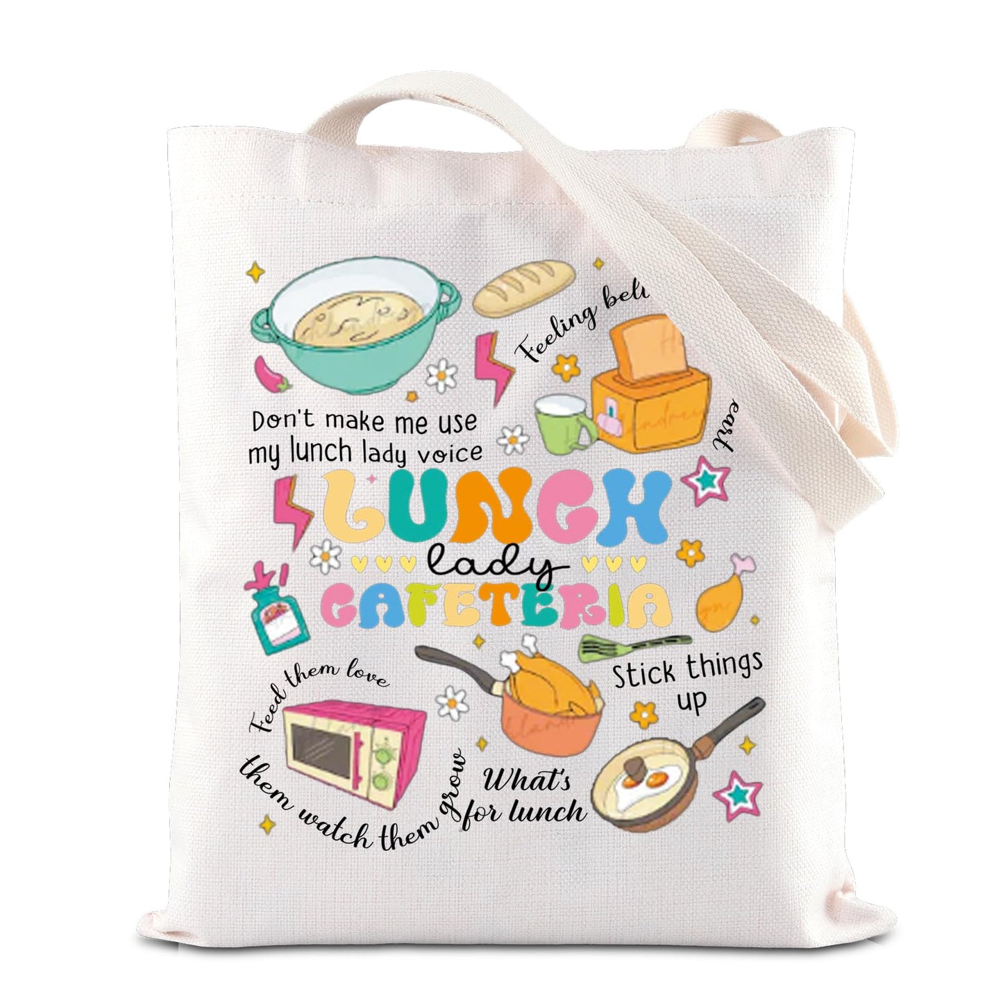 FOTAP Lunch Lady Gift School Cafeteria Worker Tote Bag Lunch Squad Gift Student Nutrition Team Gift Thank You Gift