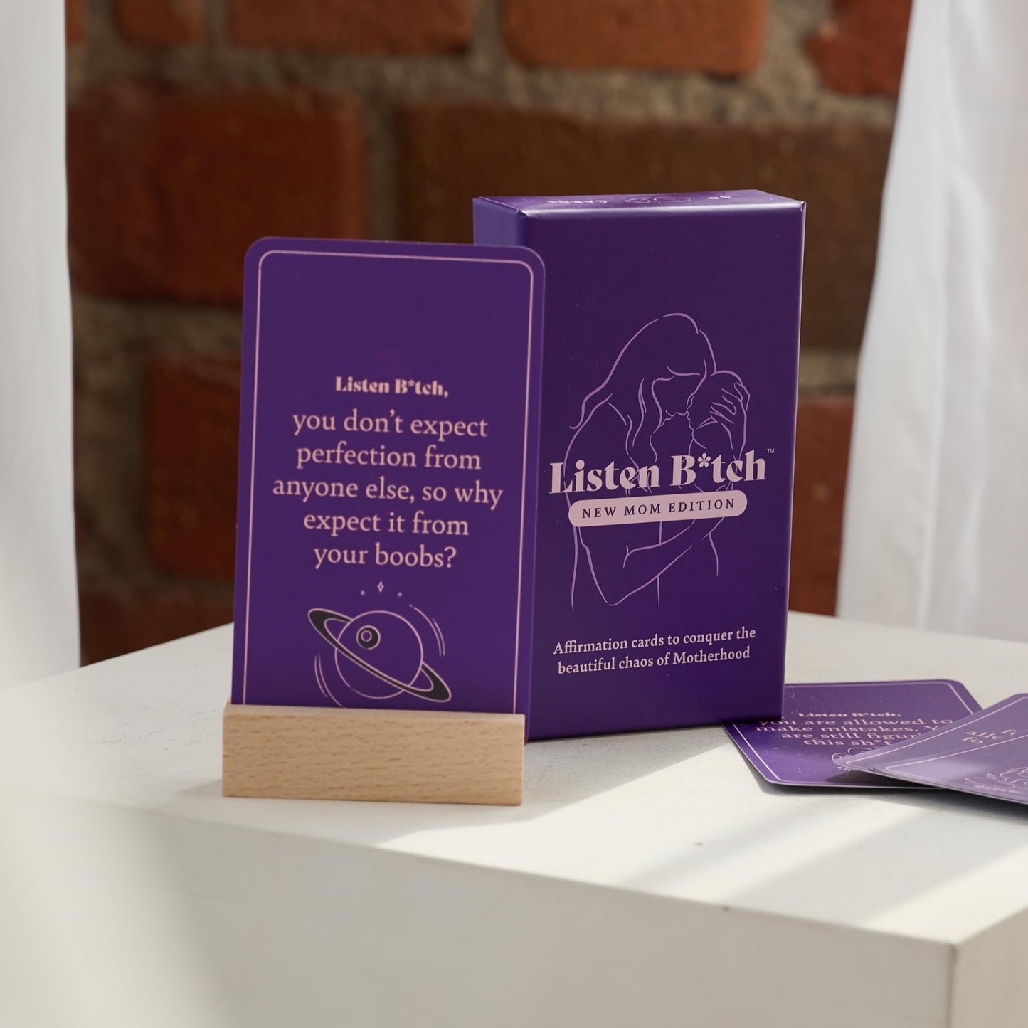 Listen B*tch New Mom Edition Affirmations | Affirmation Cards to Conquer The Beautiful Chaos of Motherhood
