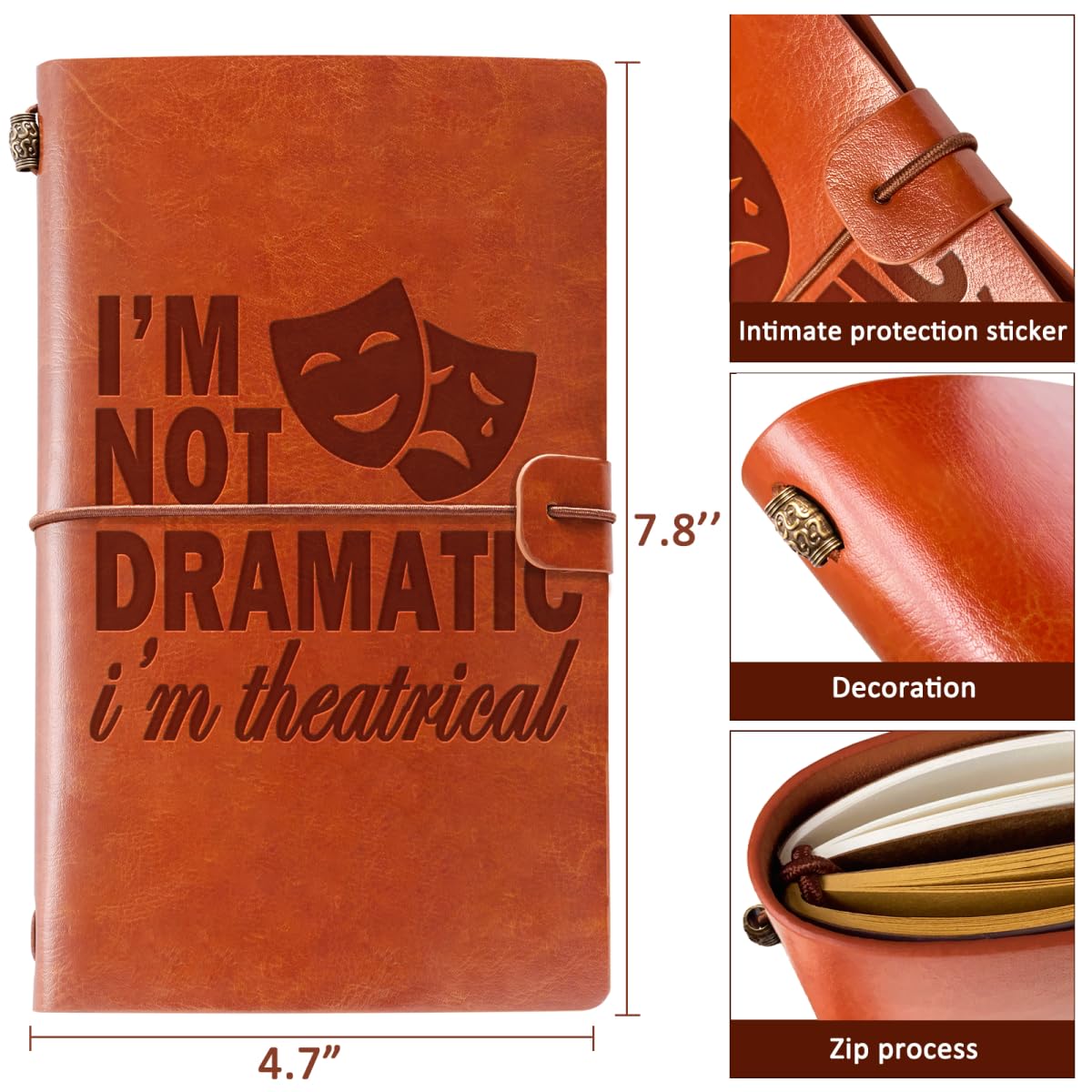 Theater Gifts Musical Theater Gifts Leather Journal Notebook Broadway Gifts for Directors Actors Music Teachers Musicians Funny Gifts for Theater Kids Drama Student Graduation Birthday Christmas