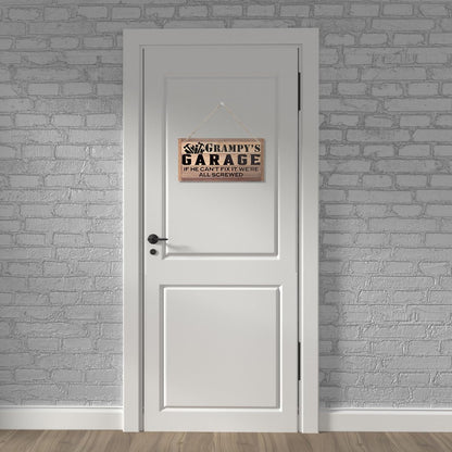 Grampy Gift, Grampy's Garage Sign Gift for Mechanic, Decorative Hanging Wall Plaque Wood Sign, Garage Hanging Decor, Farmhouse Home Decor, Funny Garage Decor, Father's Day Gift for Grampy Grandpa Dad