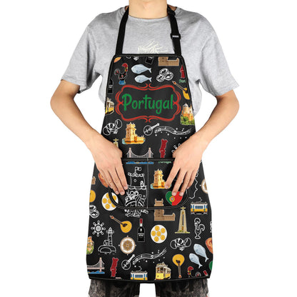G2TUP Portugals Apron With Pockets Portugals Kitchen Gifts Portugal Cooking Apron Portuguese Gifts