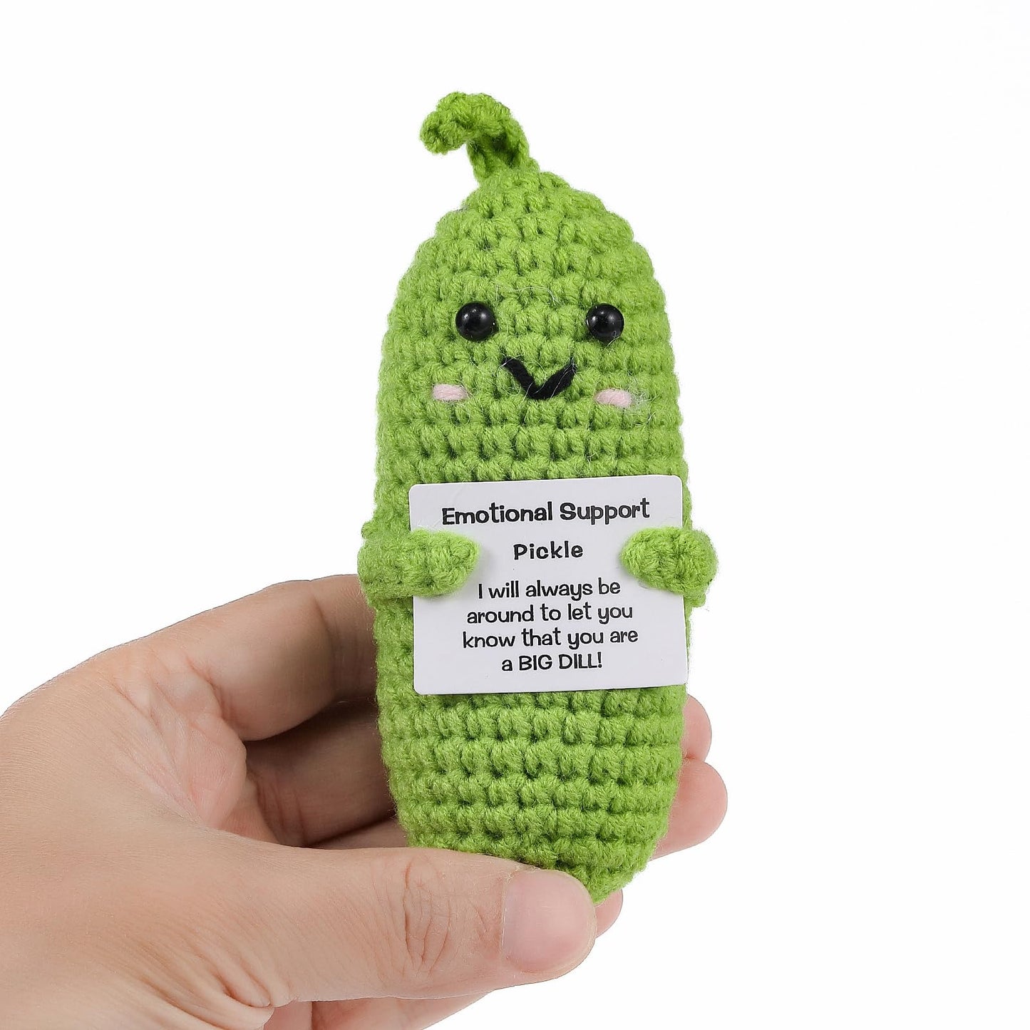 Letken Encouragement Pickle Plush Toys Positive Crochet Animals Gifts Encouragement Birthday Gifts, Christmas Stocking Stuffers (Support Pickle)