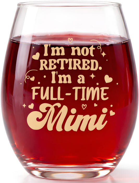 Mimi Mothers Day Gifts, Mothers Day Gift for Mimi, Funny Mimis Gifts, Wine Glass 12oz Gift for Grandma, Nana or First-Time Grandmas on Christmas Thanksgiving Birthday Retirement