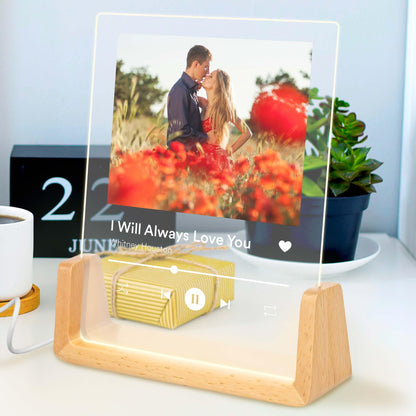Personalized Gifts for Girlfriend, Mom, Her, Women, Wife, Mothers Day - Custom Spotify Plaque, Customized Picture Frame For Couple, Boyfriend, Him, Anniversary and Birthday, 6"x8" Acrylic Photo