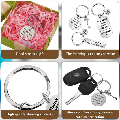 Kathfly 12 Pcs Employee Appreciation Gifts for Coworker Thank You Keychain Bulk for Teacher Nurse Staff Volunteer