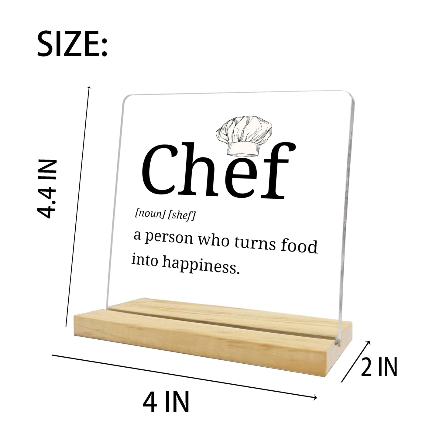 Chef Gift for Women Men,Gifts for Chefs, Home Kitchen Decor,Desk Decoration Acrylic plaque