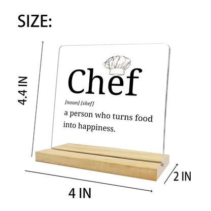 Chef Gift for Women Men,Gifts for Chefs, Home Kitchen Decor,Desk Decoration Acrylic plaque