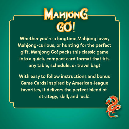 Gouda Games Mahjong Go! Card Game – Classic Mahjong Reimagined as a Card Game, American-Style Rules Inspired Strategy Game, Fast-Paced & Travel-Friendly, 4 Players, Gift for Adults & Teens