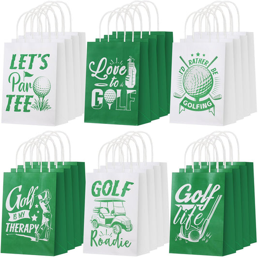 Resholder 30 Pcs Golf Party Favor Bags Sports Themed Party Decorations Golf Goodie Gift Bags with Handles Portable Candy Treat Pouch for Kids Boys Golfers Birthday Supplies