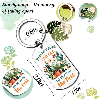 Funny Gardening Gifts for Women Mom Nana Friend Coworker Plant Lover Gifts Garden Decor Accessories Plant Keychain for Birthday Christmas Retirements Mother Day