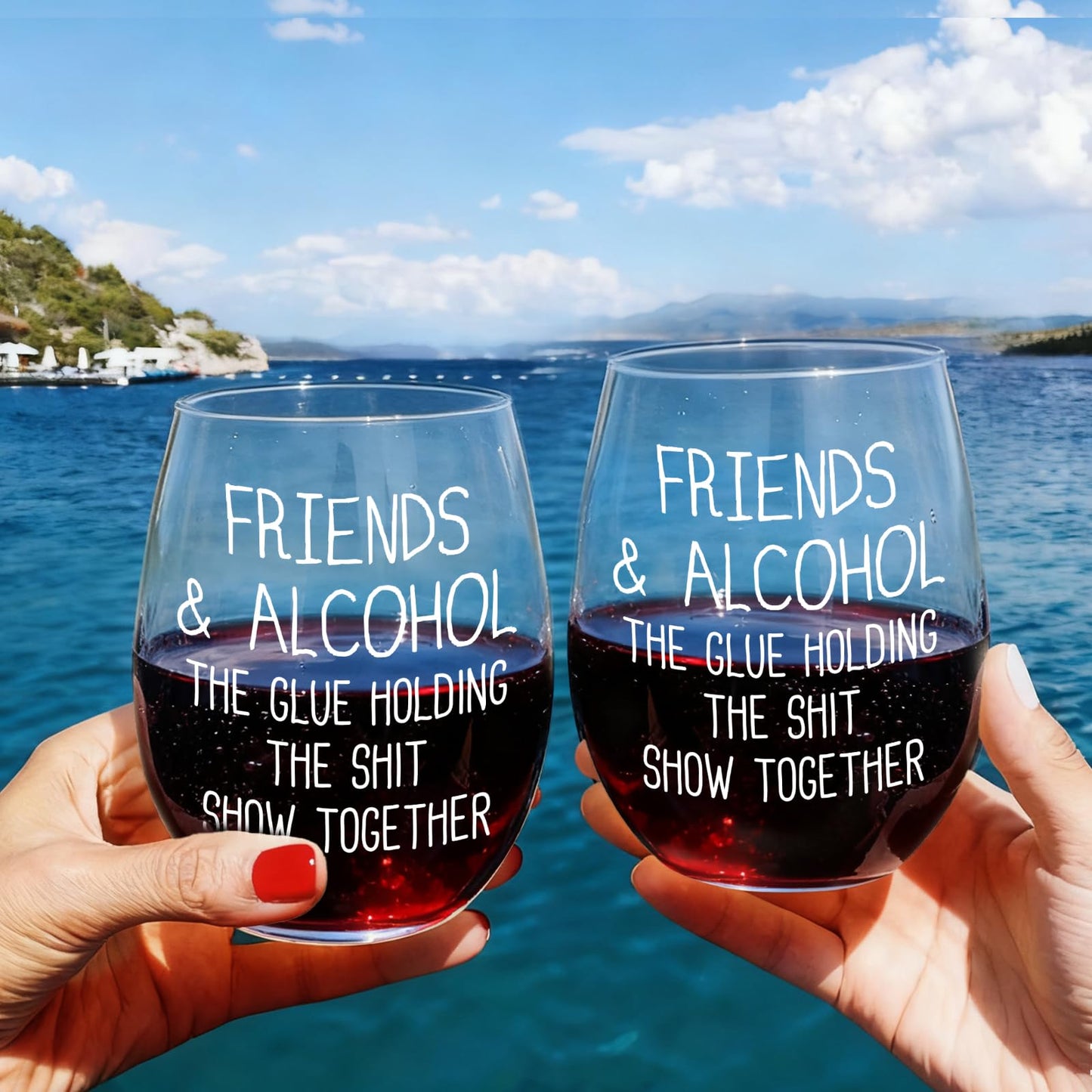 Friends & Alcohol The Glue Holding This Shit Show Together, Party Decoration Christmas Sarcastic Gifts For Best Friends, Funny BFF Coworker Sisters Birthday Idea -42