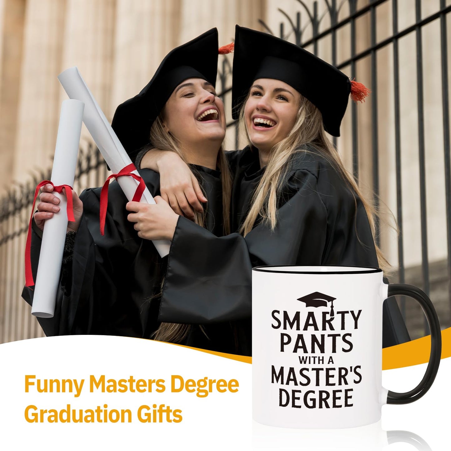 Petalsun Masters Degree Graduation Gifts, Funny Masters Degree Mug, Graduation Gift for Her, Him, Graduates, Grad Gift for Women, Men, Masters Graduation Decorations, 11oz