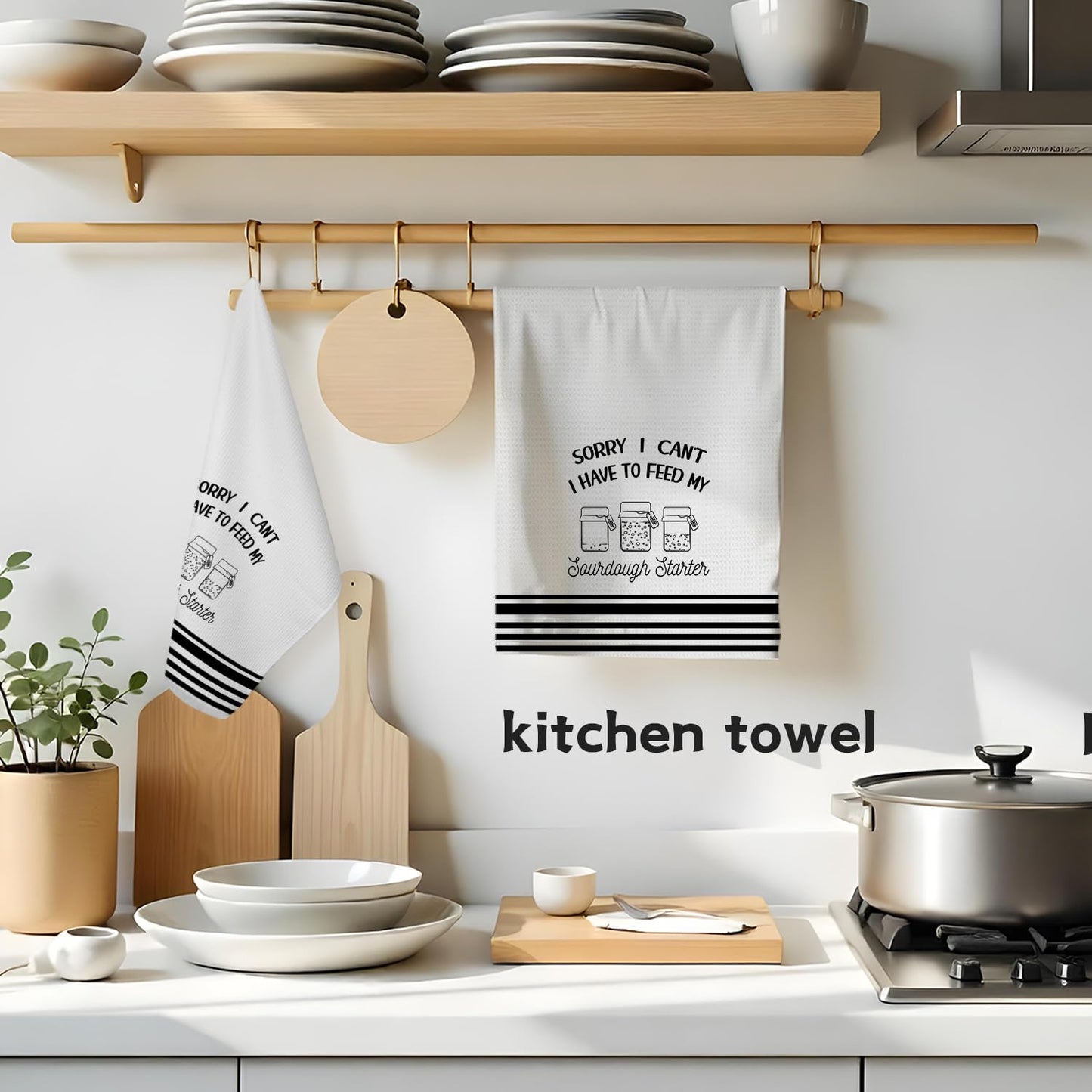 Funny Sourdough Baking Kitchen Towels, Gifts for Sourdough Bakers Tea Dish Towels for Kitchen, Baking Lover Gifts Decorative Hand Towels, 16x24 Inch