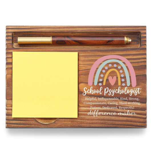 School Psychologist Gifts Sticky Note Holder, School Psych Hank You Appreciation Gifts for Counselor Therapist Guidance Psychology Week Self-Stick Note Pad Holders TZP62