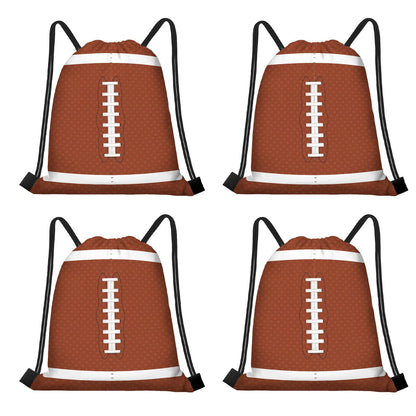 16 Pack Superbowl Party Decorations Football Drawstring Gift Bags Football Party Decorations for Kids Football Snack Goodie Treat Bag for Football Themed Birthday Sports Party Gift,9.8 x 11.8 Inches