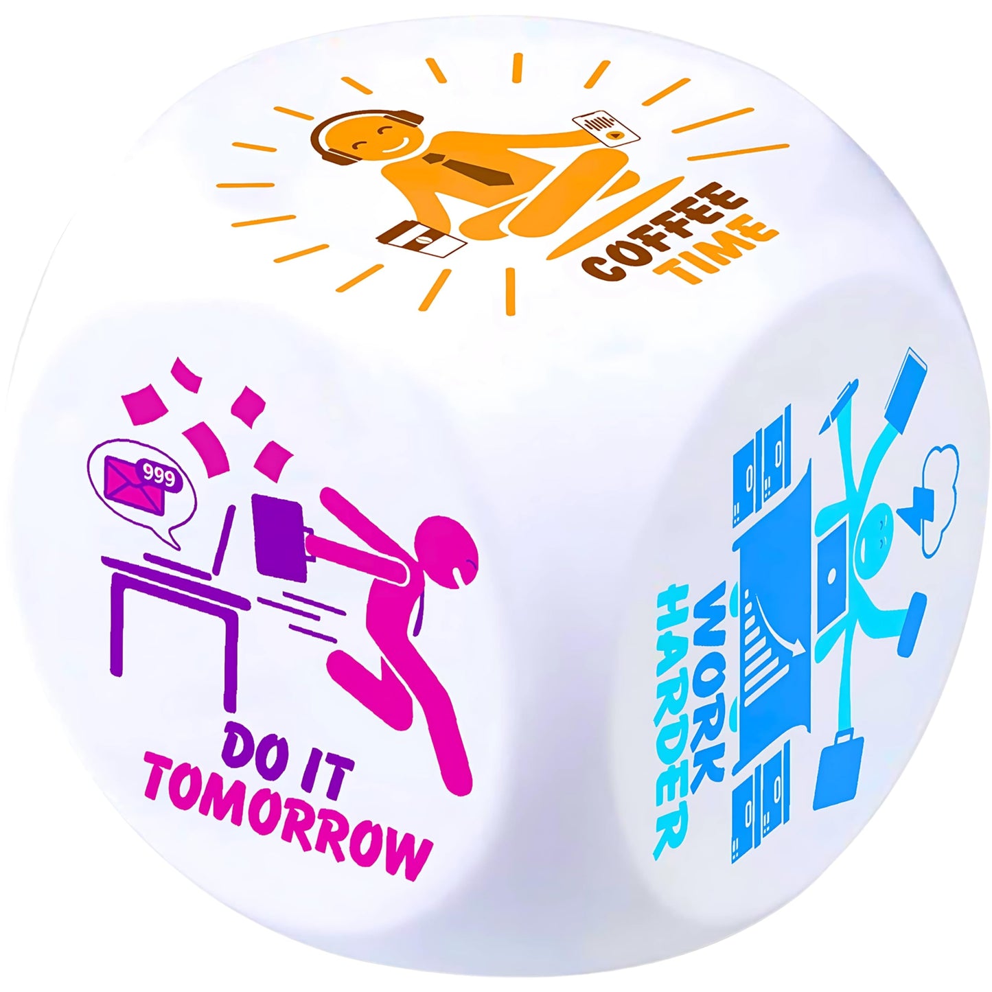 Stress Cube – Squishy Fidget Toy for Adults, Quiet Stress Relief Desk Toy for Office, Anxiety Fidget, Funny Coworker Gift, White Elephant Gift for Men & Women
