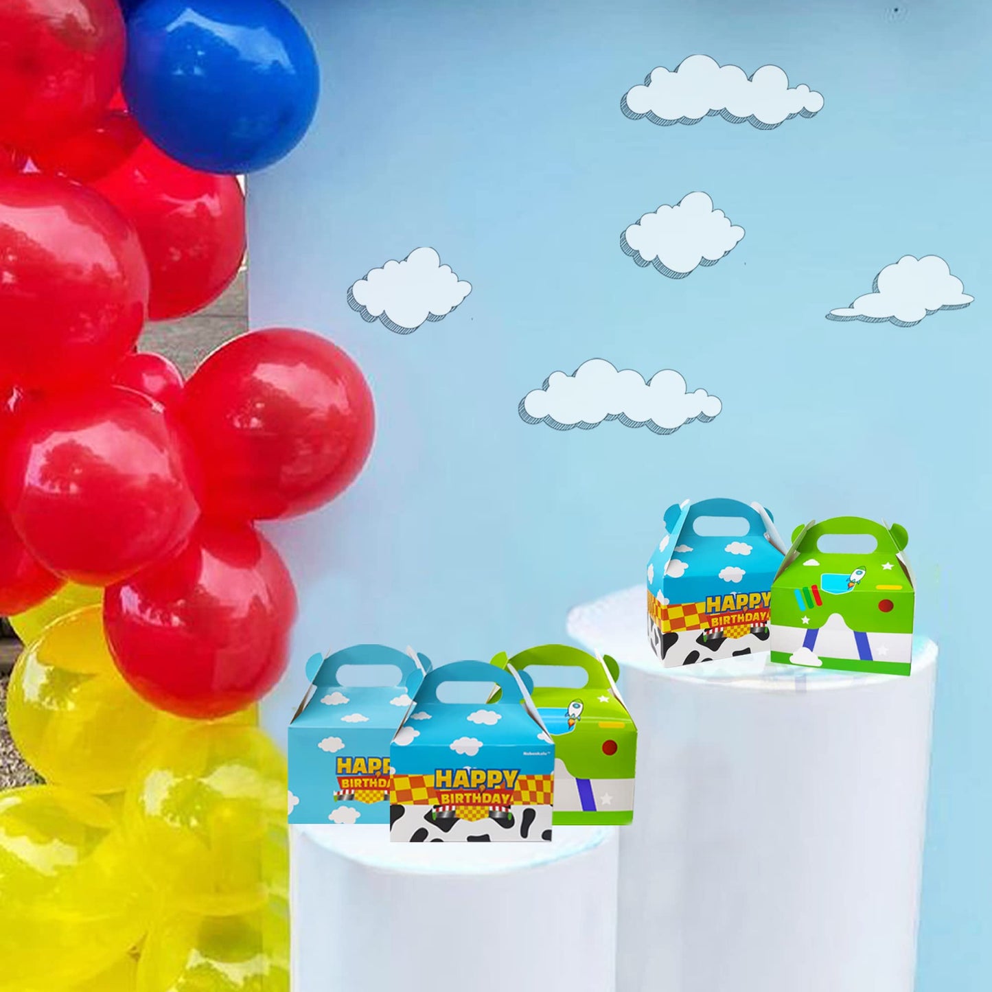 Nabenkalu Cartoon Story Party Boxes 15pcs Toy Inspired gift Goodie bags for Toy Theme Birthday Decoration Kids Boys Girls Party Supplies