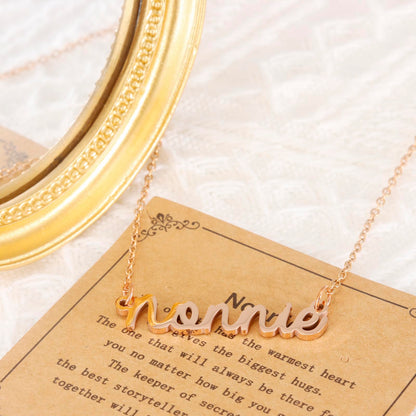 HUTIMY Nonnie Gift Necklace for Grandma Women Rose Gold Nonnies Mothers Day Ornament Best Nonnie ever Gifts