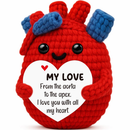 I Love You Gift for Her Him Boyfriend Girlfriend,Funny Handmade Crochet Anatomical Heart Gifts for Women Men Husband Wife,Birthday Wedding Anniversary Romantic Gift for Couple