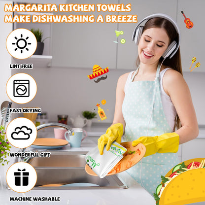 Remagr 6 Pcs Margarita Funny Kitchen Towels I Need a Huge Margarita Kitchen Towels Dish Towel for Taco Lovers Gifts Sweet Housewarming Gift