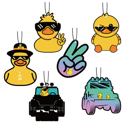 6 Pcs Funny Duck Air Freshener for Christmas Hanging Automotive Air Fresheners Hanging Cute Duck Car Fresheners for Birthday Christmas Festival Gift Supplies