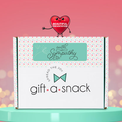 Gift A Snack - Sympathy Snack Box Care Package + Greeting Card (45 Count) Condolence for Loss of Loved One, Dog Pet Cat Memorial Sweet Treats Gift Basket - Office Food Assortments