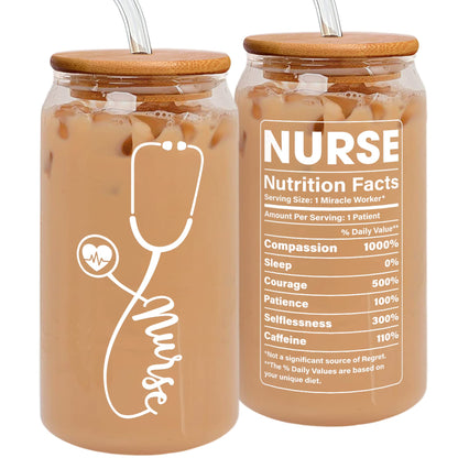 SUCHAGIFT Nurse Gifts for Women - Nurses Week Gifts - Gift for Nurses - Nurse Rn Practitioner Gift for Women - Retirement, Birthday, Graduation, Christmas Appreciation Nursing Ideas - 16 Oz Can Glass