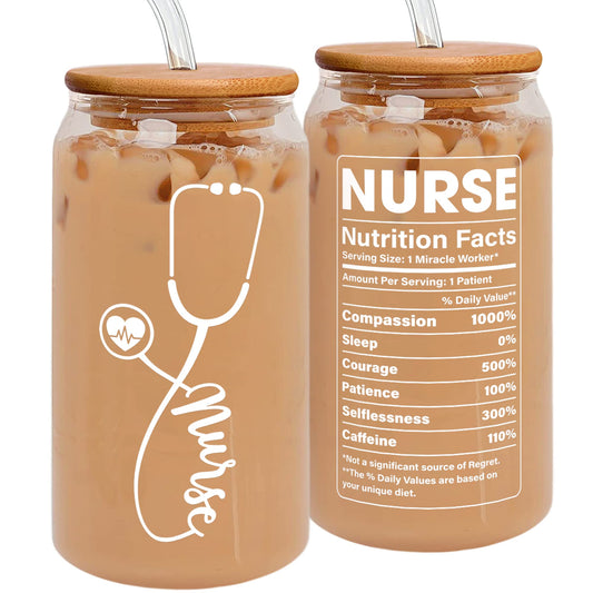 SUCHAGIFT Nurse Gifts for Women - Nurses Week Gifts - Gift for Nurses - Nurse Rn Practitioner Gift for Women - Retirement, Birthday, Graduation, Christmas Appreciation Nursing Ideas - 16 Oz Can Glass