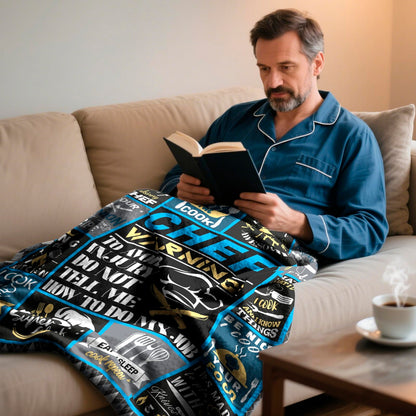 Chef Gifts for Men Blanket 60"x50", Cooking Gifts for Men, Gift for Chefs Man, Gift for Cooking Lovers, Presents for Mens Cooks, Gifts for People Who Like to Cook