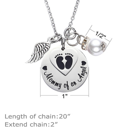LParkin Miscarriage Gifts For Mothers Memorial Necklace For Mommy of an Angel Sympathy Wing Gift