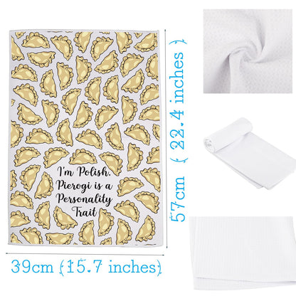 VAMSII Pierogi Kitchen Towels Pierogi Lover Gifts Polish Dumplings Housewarming Towel Polish Food Lover Gift Polska Themed Gift (USPierogiTowel)
