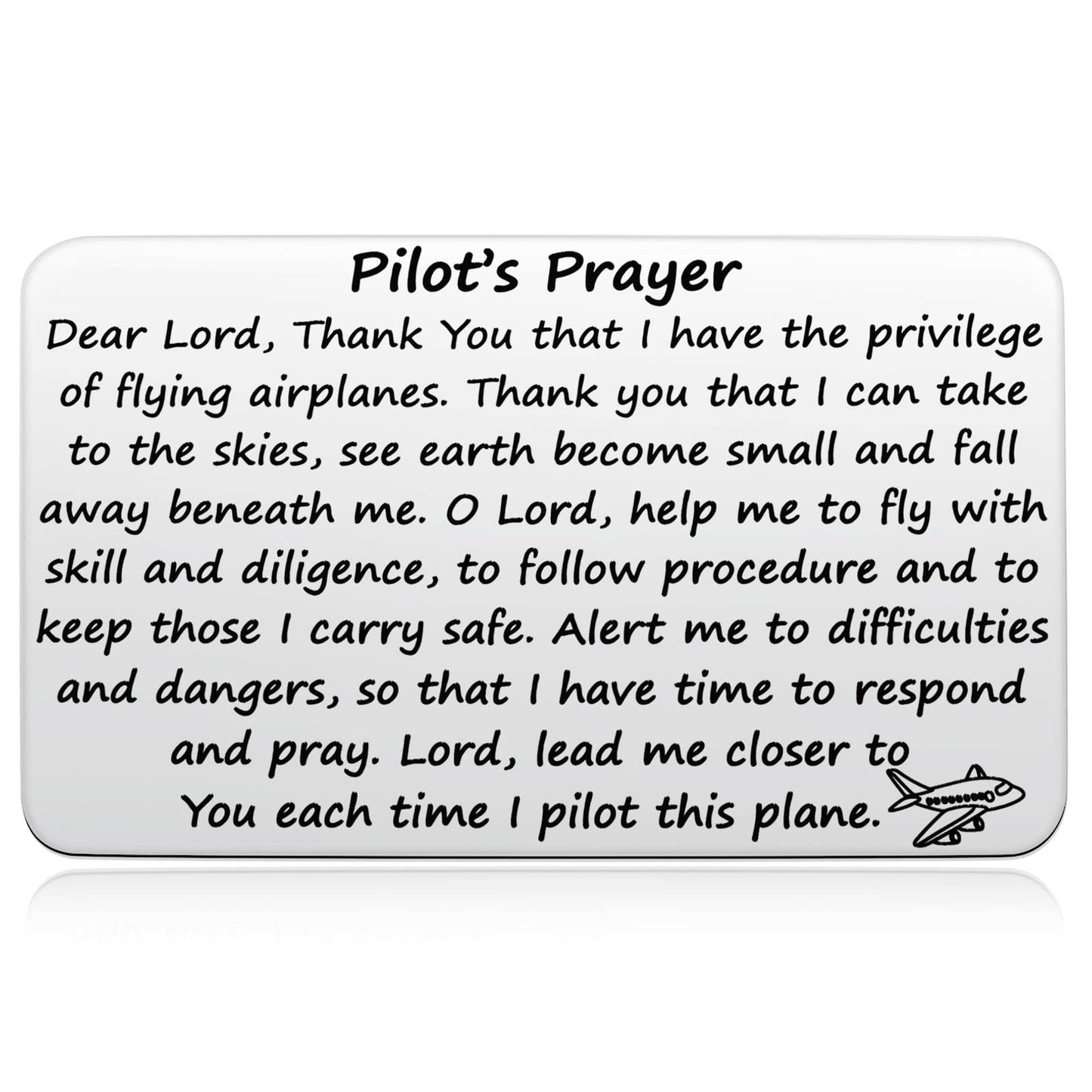 Aesnefe Pilot’s Prayer Wallet Card for Pilot Boyfriend, Aviation Gifts for Pilot Graduation, Future Pilot Gift for New Pilot, Pilot Birthday Jewelry for Him Dad