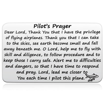 Aesnefe Pilot’s Prayer Wallet Card for Pilot Boyfriend, Aviation Gifts for Pilot Graduation, Future Pilot Gift for New Pilot, Pilot Birthday Jewelry for Him Dad