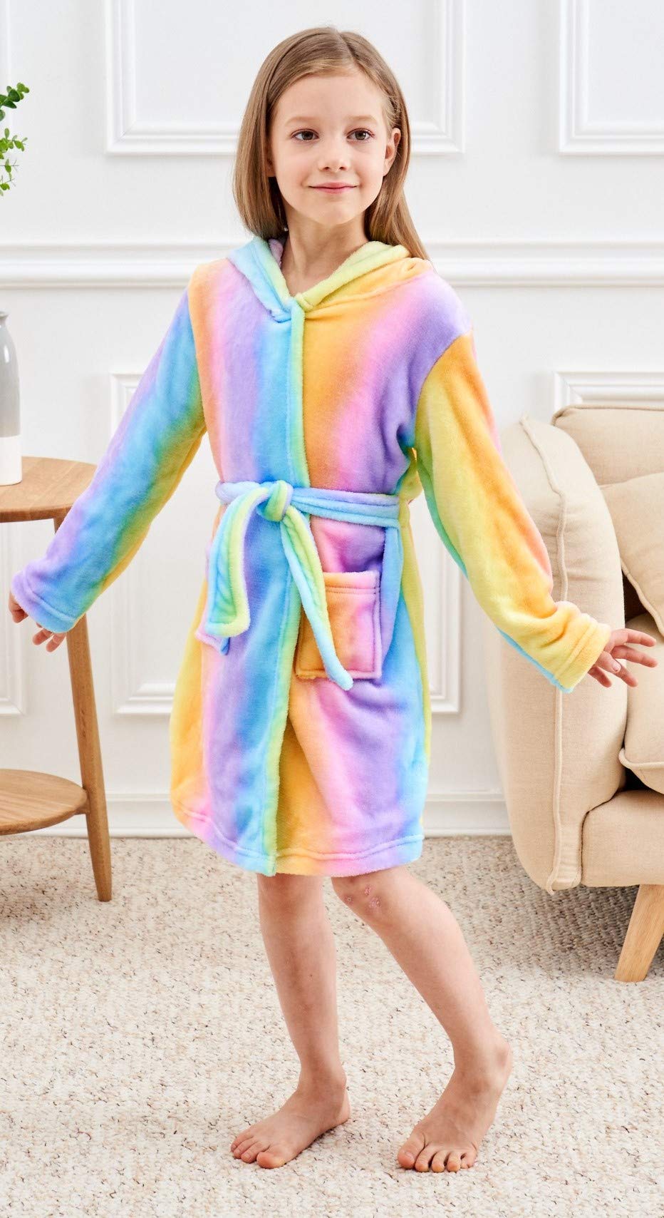 Doctor Unicorn Soft Unicorn Hooded Bathrobe Sleepwear - Unicorn Gifts for Girls