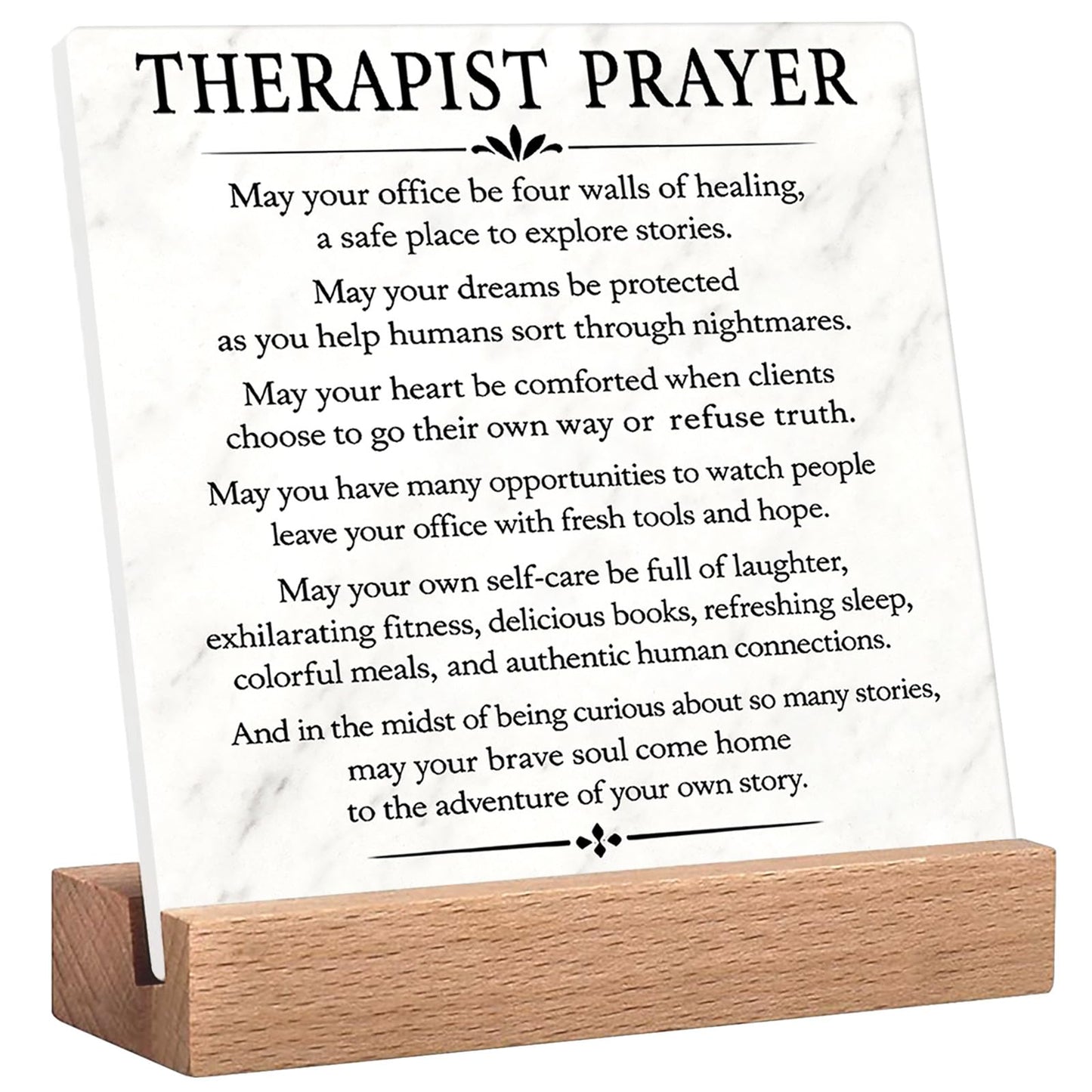 Therapist Prayer Sign Therapist Office Desk Decor Sign - Therapist Gifts for Mental Health Therapists Counselor Psychologist Psychotherapist Counselor Gifts for Women Prayer Plaque