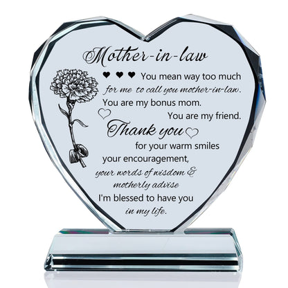 Movdyka Heart-Shaped Keepsake Gifts for Mother in Law - Unique Birthday & Mothers Day