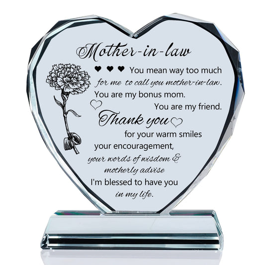 Movdyka Heart-Shaped Keepsake Gifts for Mother in Law - Unique Birthday & Mothers Day