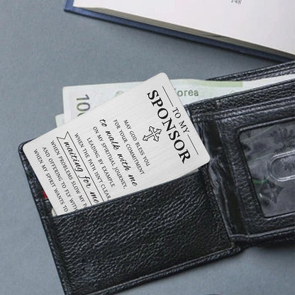 Laluminter Confirmation Sponsor Gifts - May God Bless You Sponsor Engraved Wallet Card for Women Men - Thank You Card to My Sponsor