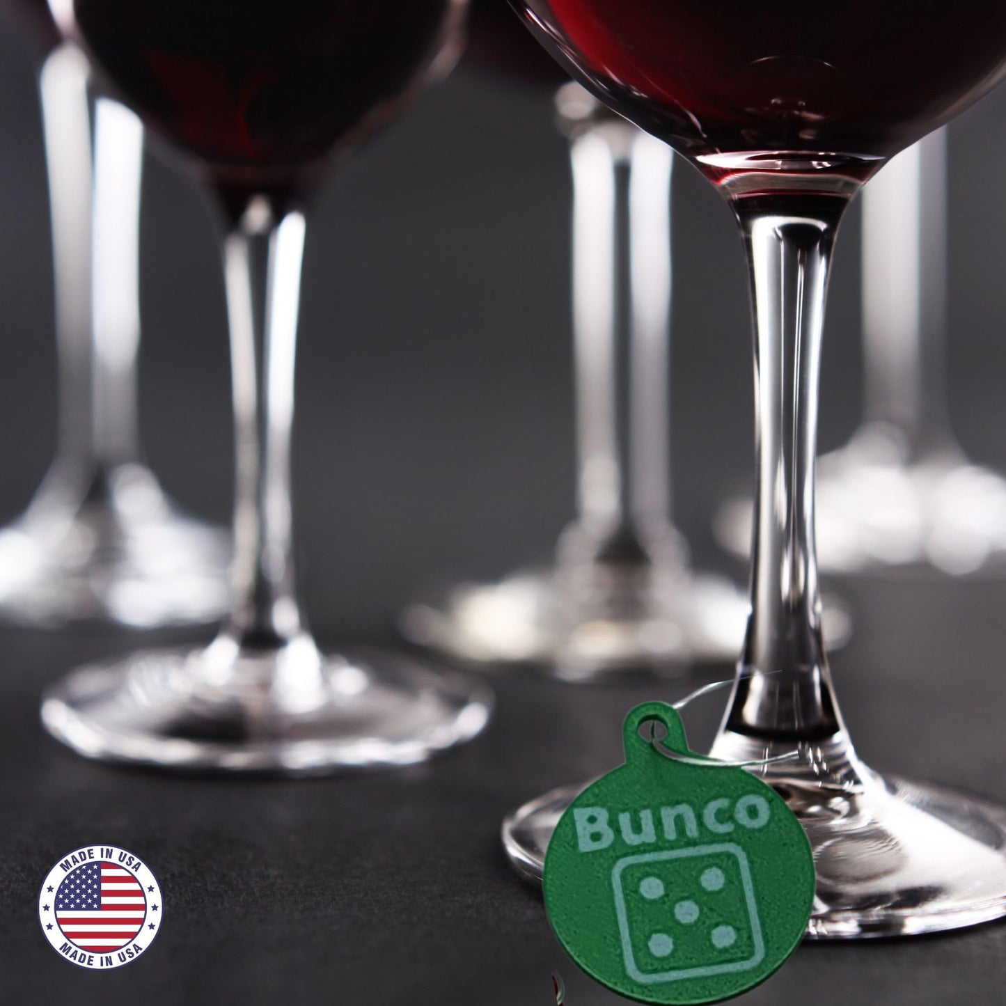 Bunco Prizes & Gifts – Bunco Dice Wine Glass Charms Set of 6 | Bunco Night Door Prizes, Hostess Gift, Game Night Accessories