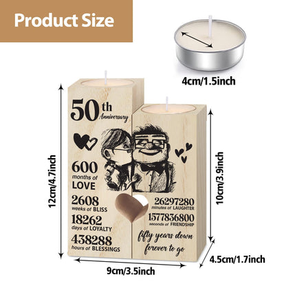 50th Golden Anniversary Wedding Gifts for Wife, Couples Gifts Candlestick,50th Wedding for Wifes from Husband,Golden Anniversary Presents for Wife Women,Fifty Years for Her