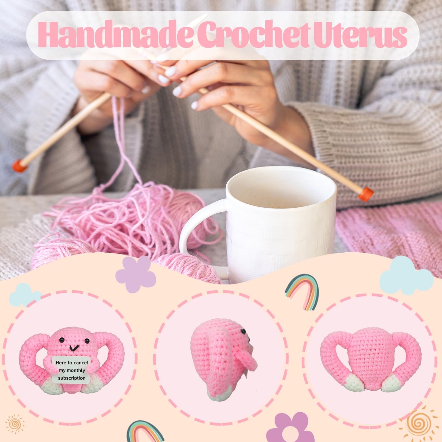 Hysterectomy Recovery Must Haves Positive Crochet Uterus, After Hysterectomy Recovery Gifts Basket, Monthly Subscription Cancelled, Emotional Inspirational Support, Get Well Gifts