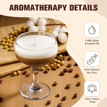 Espresso Martini Candle Gifts for Women Men, Coffee Candles for Home Scented, Natural Soy Wax Unique Candles for Coffee Lovers, Small Martini Candle Gift for Christmas, Birthday, Home Decor