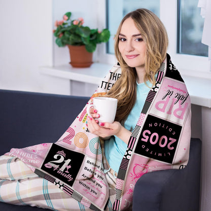 21st Birthday Gift for Her - 21 Year Old Birthday Gift for Her - Gifts for 21st Birthday Female - 21st Birthday Gifts for Women/Daughter - 21st Birthday Gift Ideas Blanket 60"X50"