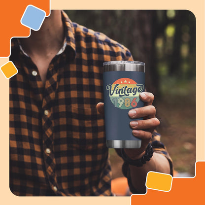 NewEleven 40th Birthday Gift For Men Women - 1986 40th Birthday Decorations For Him, Her - Turning 40-40 Year Old Gifts For Man, Woman, Mom, Dad, Wife, Husband - 20 Oz Tumbler